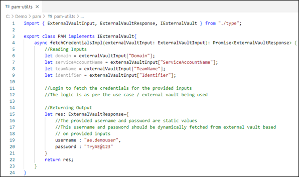 Implementing Custom Code for Vault