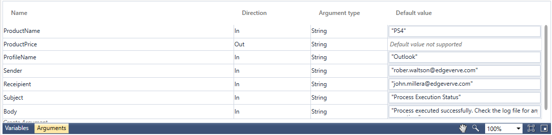 Example of Try Catch Activity