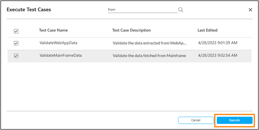 Executing Test Cases